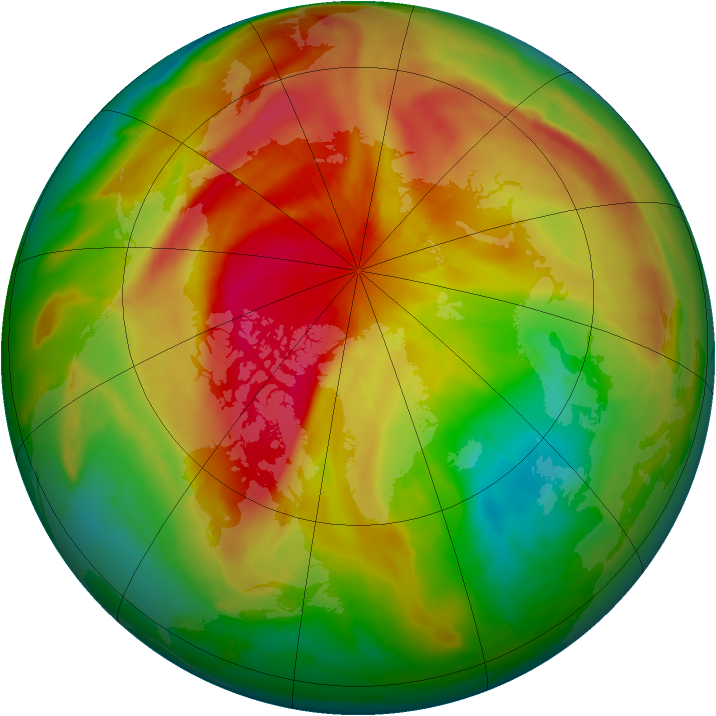Arctic ozone map for 26 March 2012